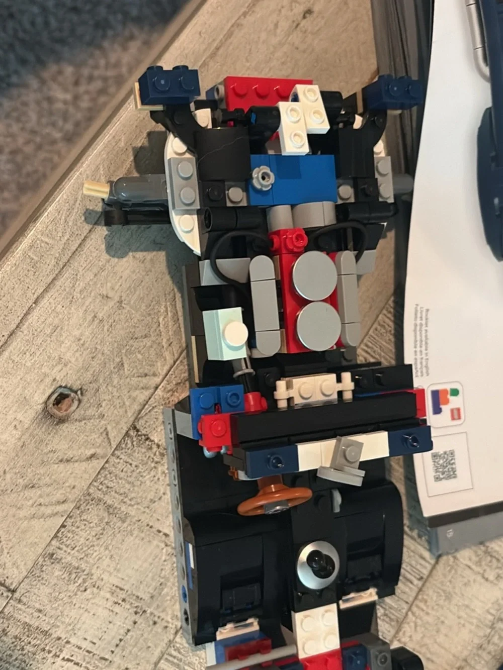 Lego Dark Blue Car with White Racing Stripes